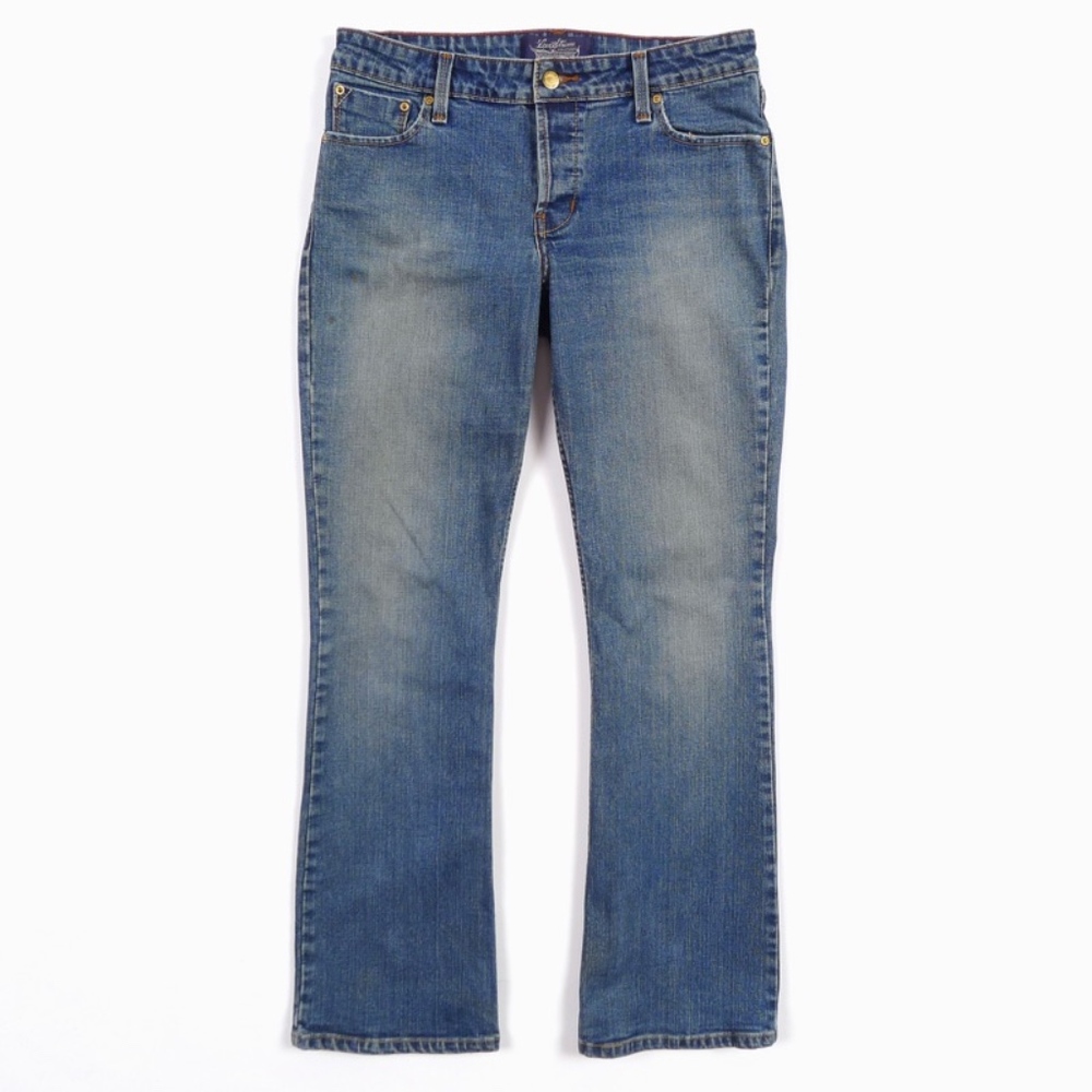 Levis Denim Jeans Signature Low Rise Button Fly Slim Boot Women 32 Waist